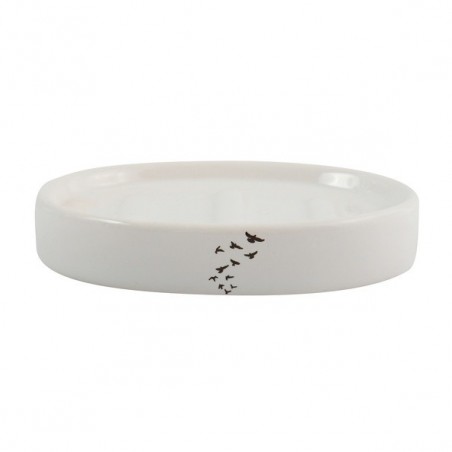 Porte Savon Céramique PLUMA Bleu & Blanc MSV MSV