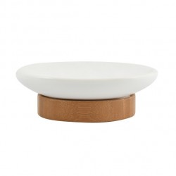 Porte Savon Céramique & Bambou TALLINN Blanc MSV MSV