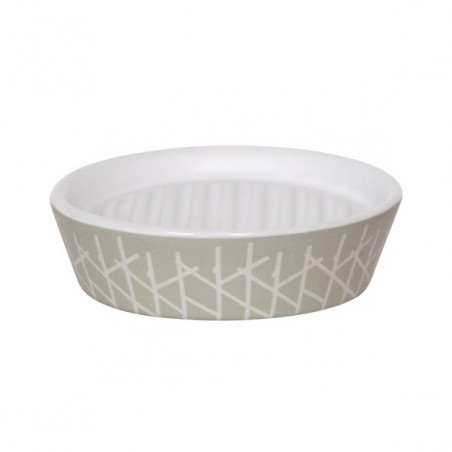Porte Savon Céramique TREE Taupe & Blanc MSV MSV