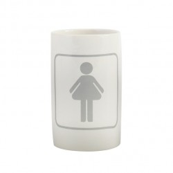 MSV Vaso cerámicaMSV M/F Blanco y Gris MSV