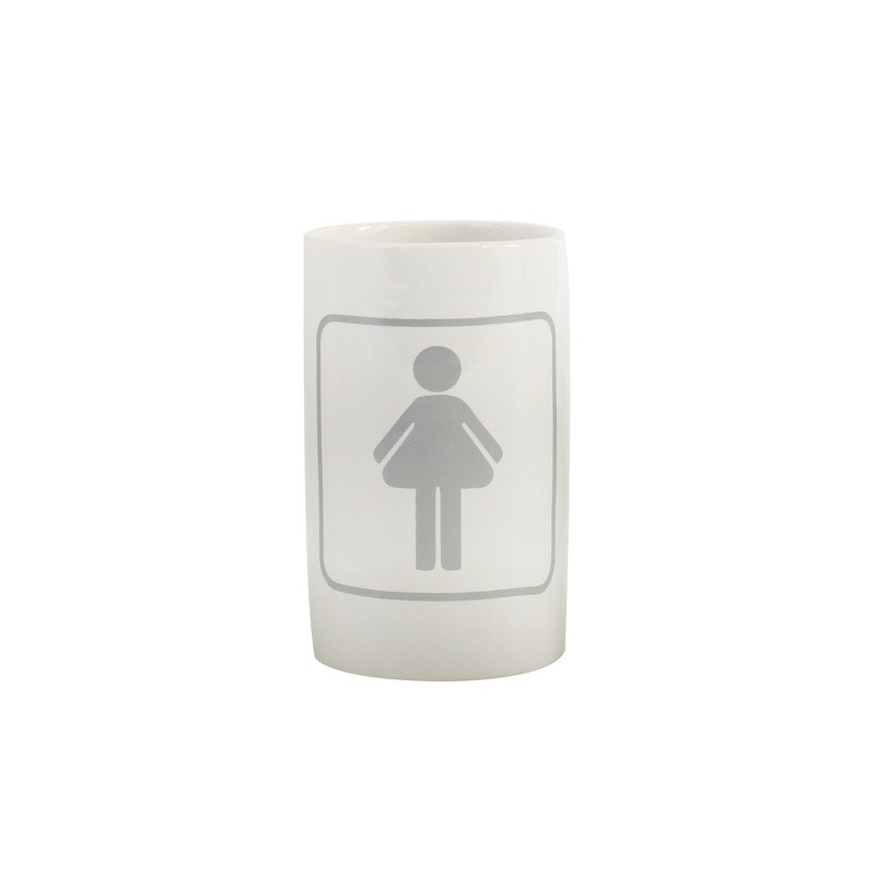 MSV Gobelet Céramique H/F Blanc & Gris MSV