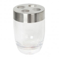MSV Vaso PS & Inox PAPEETE Transparente & Gris MSV