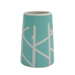 MSV Vaso cerámica TREE Azul y Blanco MSV