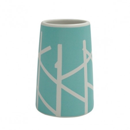 MSV Vaso cerámica TREE Azul y Blanco MSV