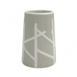 MSV Vaso cerámica TREE Topo y Blanco MSV