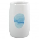 MSV Vaso cerámica ACUARELA Blanco y Azul MSV