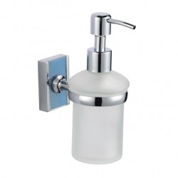 MSV Distributeur de savon à fixer Zinc Chromé ALBA Transparent MSV