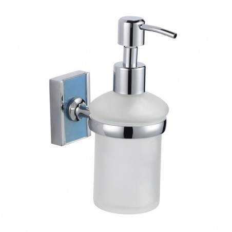 MSV Distributeur de savon à fixer Zinc Chromé ALBA Transparent MSV