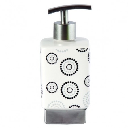 Distributeur de savon Céramique DOTS Gris & Blanc MSV MSV
