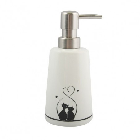 Distributeur de savon Céramique GATITOS Noir & Blanc MSV MSV