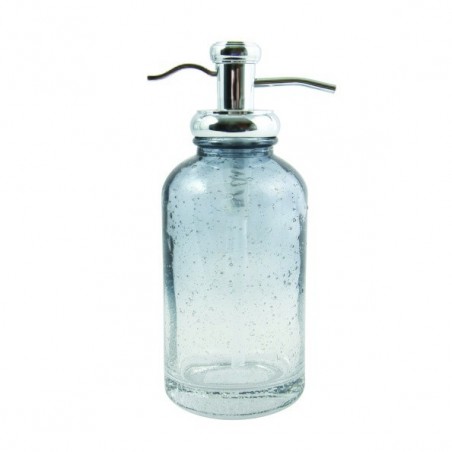 MSV Soap Dispenser Transparent Blue HARRIET Glass MSV
