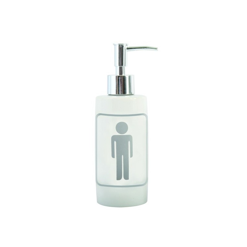 spirella Distributeur de savon Céramique H/F Blanc & Gris MSV