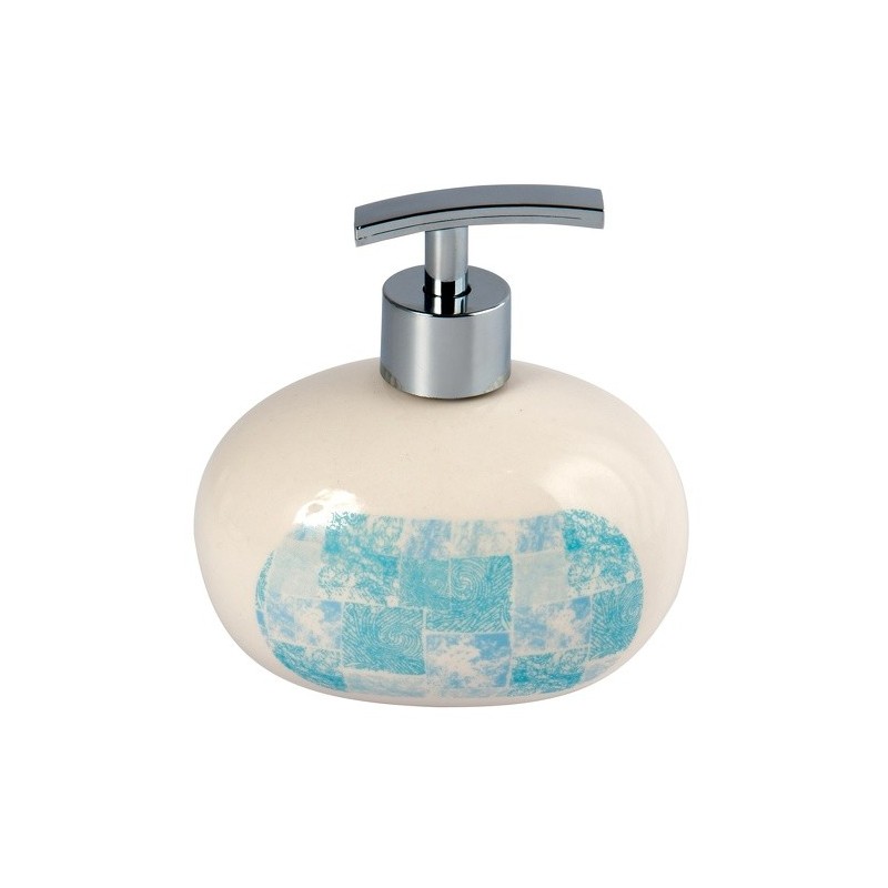 MSV Soap Dispenser Ceramic JAVA CADIX White & Blue MSV