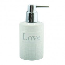 MSV Distributeur de savon Céramique LOVE Blanc