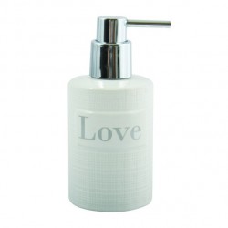 MSV Soap Dispenser Ceramic LOVE White MSV