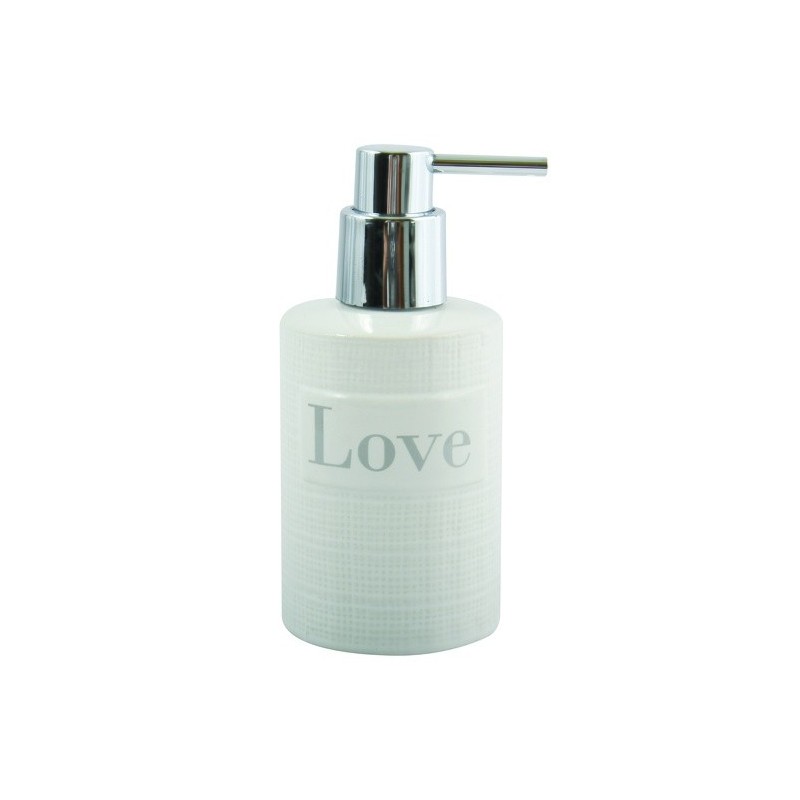 MSV Soap Dispenser Ceramic LOVE White MSV