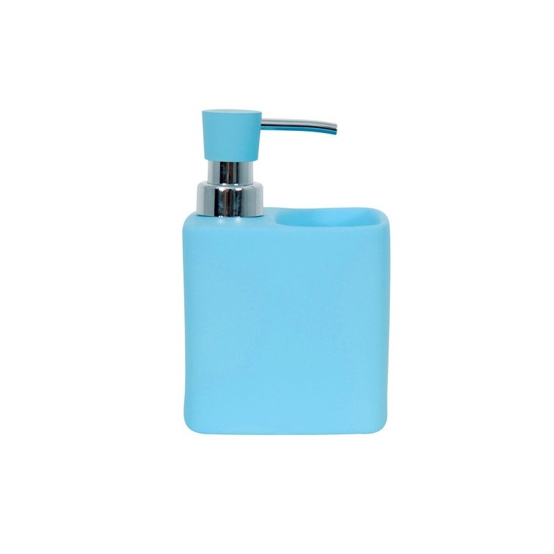 MSV Soap Dispenser Ceramic & Sponge Holder MAGALIE Sky blue MSV