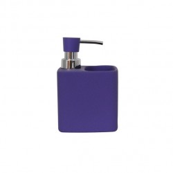 MSV Distributeur de savon & Porte Eponge Céramique MALAGA Violet MSV