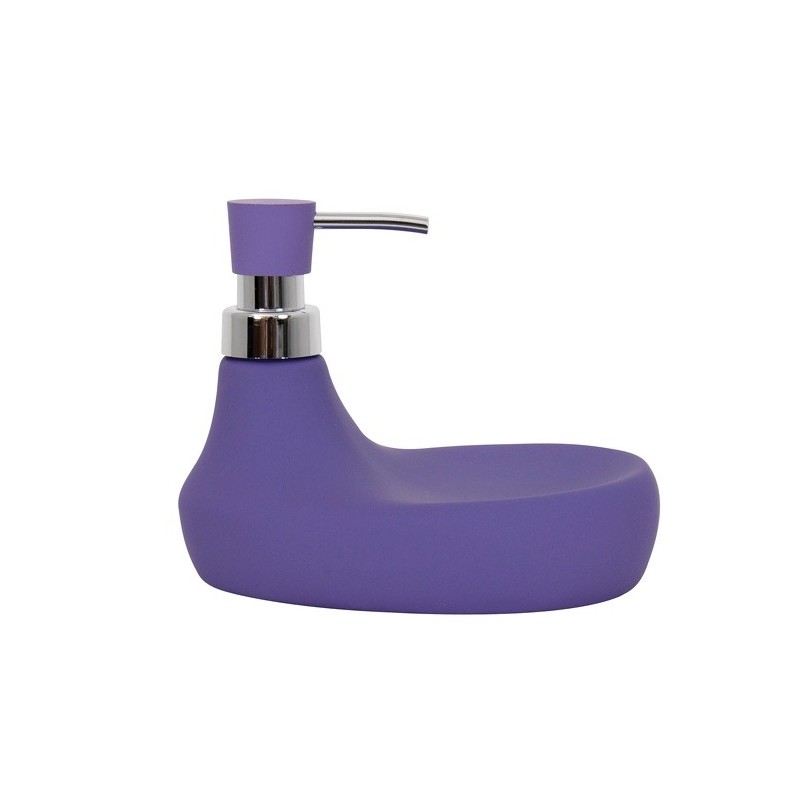 MSV Soap Dispenser Ceramic & Sponge Holder MARBELLA Violet MSV