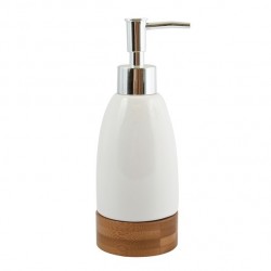 MSV Dispensador de Jabón Ceramic & Bamboo TALLINN White & Brown MSV