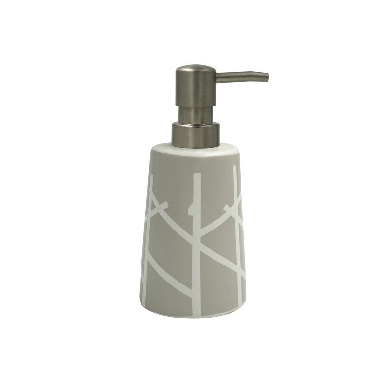 MSV Soap Dispenser Ceramic Taupe & White TREE MSV