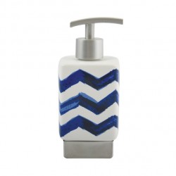 MSV Distributeur de savon Céramique LE CAP  Bleu et Blanc