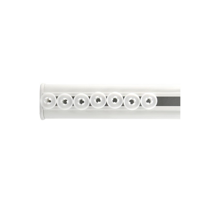 Spirella Asta per tenda doccia o vasca allungabile senza foratura in Alluminio SURPRISE 125-210cm Bianco - piedini inclusi Spire