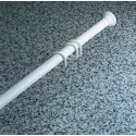 Barre tringle pour rideau de douche ou baignoire extensible sans perçage en Alu DECOR 125-220cm Blanc Spirella Spirella