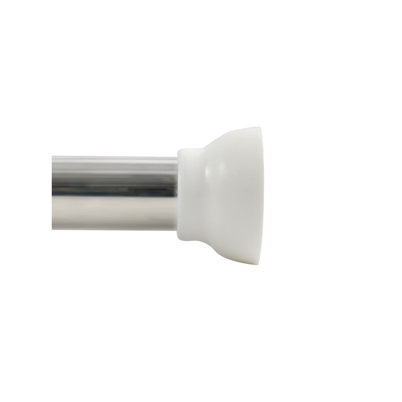 Barre tringle pour rideau de douche ou baignoire extensible sans perçage en Alu MAGIC 75-125cm Finition Brillante Spirella Spire