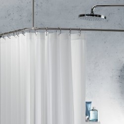 Spirella Rod for corner shower curtain to fix stainless steel SLIM 90x90cm Chrome - ceiling support & curtain rings included