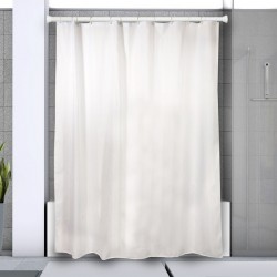 Barre tringle pour rideau de douche ou baignoire extensible sans perçage en Alu KRETA 75-125cm Blanc Spirella