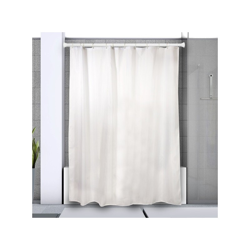 Spirella Shower rod bar curtain extendable without drilling in Aluminum KRETA 125-220cm White Spirella