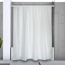Spirella Asta per tenda doccia o vasca allungabile senza foratura in Alluminio SURPRISE 75-125cm Bianco - piedini inclusi Spirel