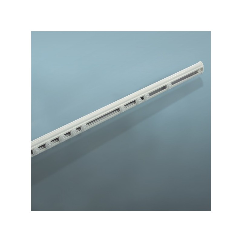 Spirella Asta per tenda doccia o vasca allungabile senza foratura in Alluminio SURPRISE 125-210cm Bianco - piedini inclusi Spire
