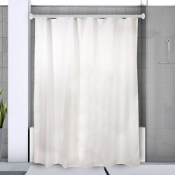 Barre tringle pour rideau de douche ou baignoire extensible sans perçage en Alu DECOR 75-125cm Blanc Spirella