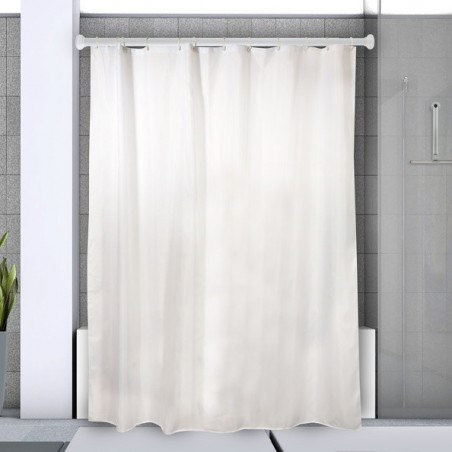 Spirella Shower rod bar curtain extendable without drilling in Alu DECOR 125-220cm White Spirella