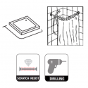 Barre tringle pour rideau de douche d'angle à fixer en Alu 80x80cm Blanc MSV MSV