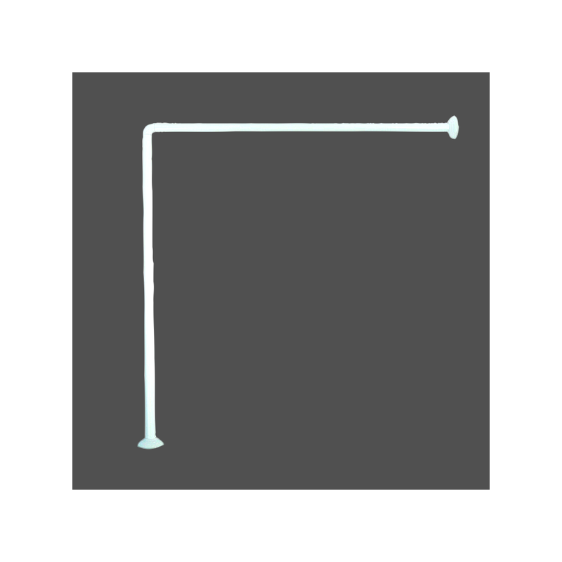 MSV Rod bar for corner shower curtain to be fixed in aluminum 80x80cm White MSV