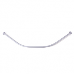 MSV Curved shower curtain rod bar to be fixed in aluminum 80x80cm White