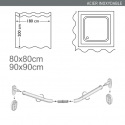 MSV Rod bar for curved shower curtain to fix stainless steel 80x80cm MSV