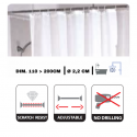 MSV Shower rod bar curtain curtain extendable without drilling 110-200cm Stainless steel MSV