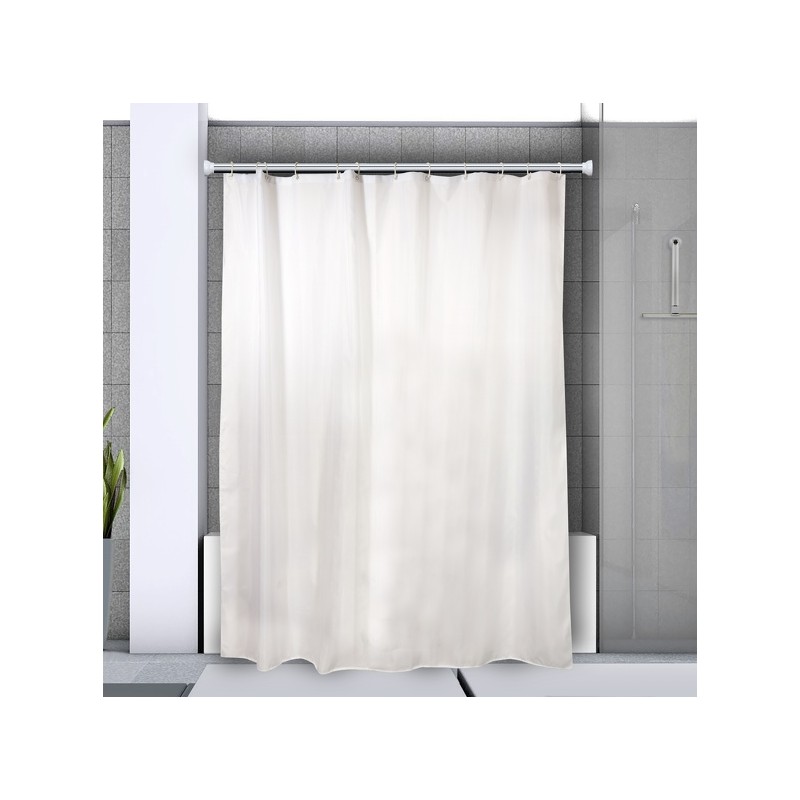 Spirella Shower rod bar curtain extendable without drilling in Aluminum MAGIC 125-220cm Glossy Finish Spirella