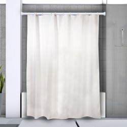 Barre tringle pour rideau de douche ou baignoire extensible sans perçage en Alu MAGIC 75-125cm Blanc Spirella