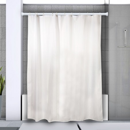 Spirella Duschvorhangstangen ausziehbar ohne Bohren in Aluminium MAGIC 75-125cm Weiß Spirella