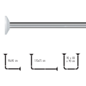 Spirella Rod bar for modular corner shower curtain to be fixed in Aluminum MAGIC UNIVERSAL Glossy Finish Spirella