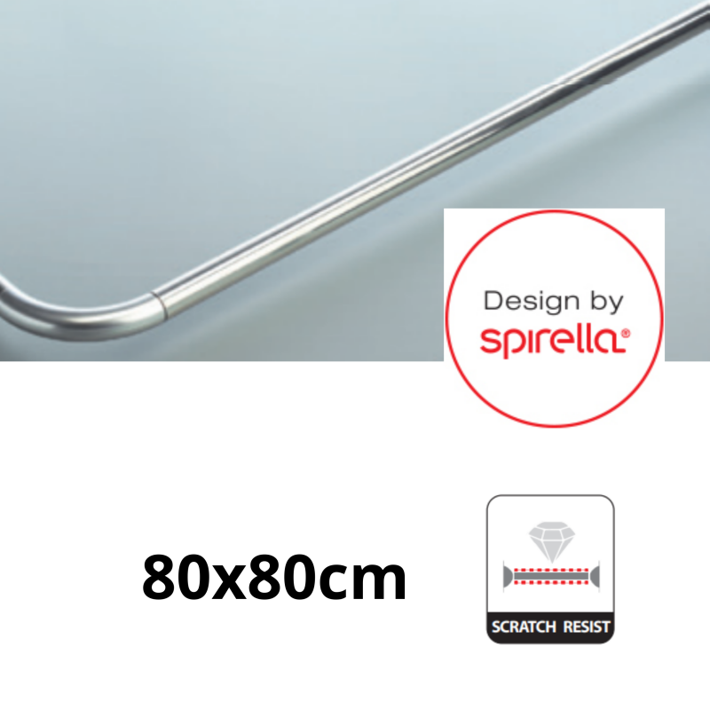 Barre tringle pour rideau de douche d'angle à fixer en Alu MAGIC 80x80cm Finition Brillante Spirella Spirella