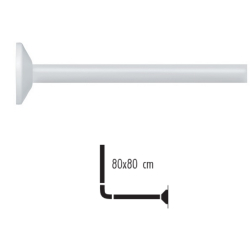 Spirella Aluminum corner shower curtain rod MAGIC 80x80cm White