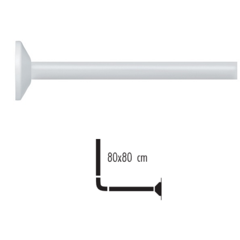 Spirella Duschvorhangstangen Alu-Eck- MAGIC 80x80cm Weiß Spirella