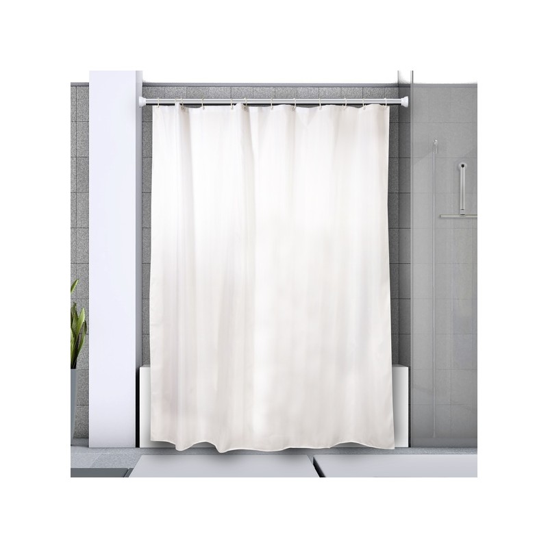 Spirella Duschvorhangstangen ausziehbar ohne Bohren in KRETA Aluminium 125-220cm Hochglanz-Finish Spirella