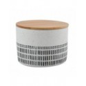 Spirella Cotton Box Polyresin & Bamboo YUMA Black & White Spirella